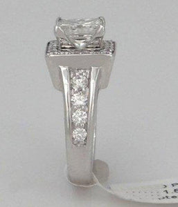 14k White Gold Princess Cut Square .77ct Diamond Engagement Ring Semi Mount