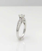 Load image into Gallery viewer, 14k White Gold 1.00ct Round European Cut Diamond Channel Set Engagement Ring

