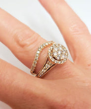 Load image into Gallery viewer, 1.00ct T.W. ROUND DIAMOND HALO BRIDAL ENGAGEMENT SET in 10K YELLOW GOLD
