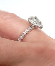 Load image into Gallery viewer, 1 1/4ct T.W. Pear Diamond Halo Engagement Ring In 18k 750 White Gold
