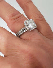 Load image into Gallery viewer, EGL 2.50ct RADIANT DIAMOND ENGAGEMENT BRIDAL SET in 18K WHITE GOLD
