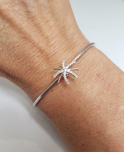 .24ct DIAMOND PALM TREE BANGLE in 18K WHITE GOLD