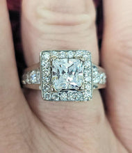 Load image into Gallery viewer, 14k White Gold Princess Cut Square .77ct Diamond Engagement Ring Semi Mount
