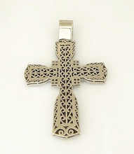 Load image into Gallery viewer, MENS 14k WHITE GOLD 11ct SQUARE ROUND DIAMOND CROSS PENDANT 91.7g 3.90&quot;
