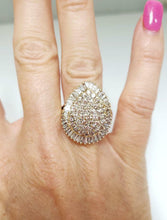 Load image into Gallery viewer, 4.00ct COMPOSITE DIAMOND PEAR SHAPED STARBURST RING in 14K GOLD
