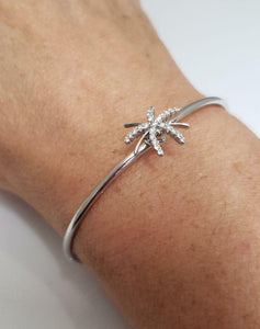 .24ct DIAMOND PALM TREE BANGLE in 18K WHITE GOLD