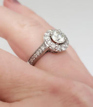 Load image into Gallery viewer, 1 1/2ct T.W. Round Diamond Halo Engagement Ring In 14k White Gold
