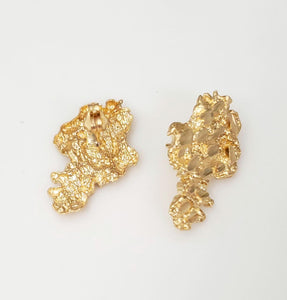 Mens 10k Yellow Gold Nugget Earrings