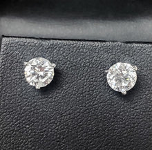 Load image into Gallery viewer, 1.95ct T.W. Round Brilliant Cut Diamond Studs Earrings in 14k White Gold
