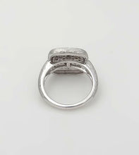 Load image into Gallery viewer, LADIES NEW 14k WHITE GOLD .50ct ROUND BROWN DIAMOND SQUARE BARK FINISH RING
