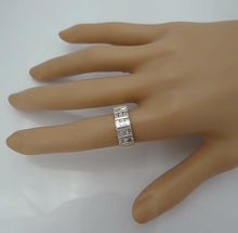 Load image into Gallery viewer, 14k YELLOW WHITE GOLD 1.00ct CHANNEL SET BAGUETTE DIAMOND BAR BAND RING
