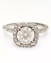 Load image into Gallery viewer, 1 1/2ct T.W. ROUND DIAMOND HALO ENGAGEMENT RING in 14K WHITE GOLD

