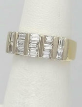 Load image into Gallery viewer, 14k YELLOW WHITE GOLD 1.00ct CHANNEL SET BAGUETTE DIAMOND BAR BAND RING
