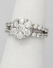 Load image into Gallery viewer, 14k White Gold 1 1/2ct Round Diamond Flower Ring
