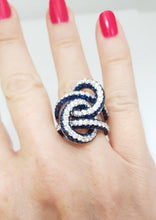 Load image into Gallery viewer, Afarin Collection 1.85 Diamond &amp; 4.88ct Sapphire Entwined Ring VS/F in 18k Gold

