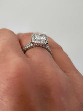 Load image into Gallery viewer, EGL 2.50ct RADIANT DIAMOND ENGAGEMENT BRIDAL SET in 18K WHITE GOLD
