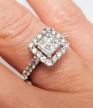 Load image into Gallery viewer, 1.00ct DIAMOND PRINCESS HALO ENGAGEMENT COMPOSITE RING in 14K WHITE GOLD
