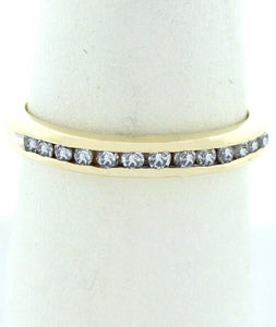 LADIES 10K GOLD 1/5ct CHANNEL SET DIAMOND WEDDING BAND FINE JEWELRY