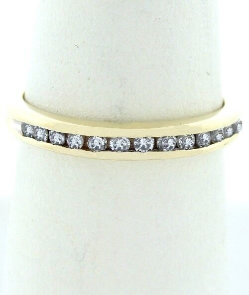 LADIES 10K GOLD 1/5ct CHANNEL SET DIAMOND WEDDING BAND FINE JEWELRY
