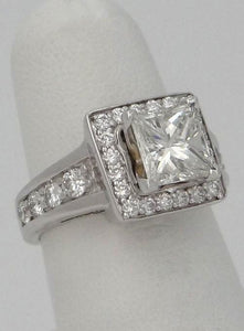14k White Gold Princess Cut Square .77ct Diamond Engagement Ring Semi Mount