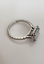 Load image into Gallery viewer, EGL 2.50ct RADIANT DIAMOND ENGAGEMENT BRIDAL SET in 18K WHITE GOLD
