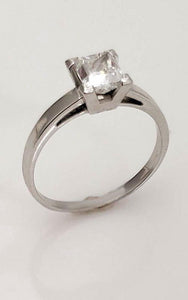 14k White Gold 1.20ctw Diamond Princess Solitaire Engagement Ring