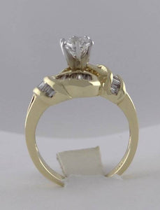 1/2ct DIAMOND BAGUETTE ENGAGEMENT WEDDING RING LADIES 14K YELLOW GOLD