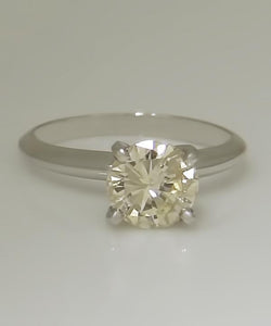 14k White Gold 1.26ct VS2 Round Natural Diamond Solitaire Engagement Ring
