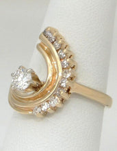 Load image into Gallery viewer, LADIES 14K YELLOW 1/2ct DIAMOND ROUND SOLITAIRE SWIRL RING

