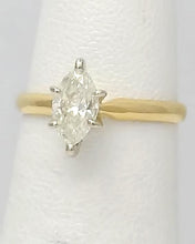 Load image into Gallery viewer, 14k Yellow Gold .75ctw Marquise Diamond Six Prong Solitaire Engagement Ring
