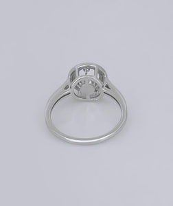 NEW 14k WHITE GOLD .33ct ROUND SOLITAIRE SHIMMER FLOATING DIAMOND HALO RING