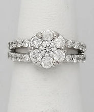 Load image into Gallery viewer, 14k White Gold 1 1/2ct Round Diamond Flower Ring
