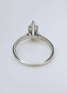 14k WHITE GOLD SIX PRONG SOLITAIRE .60ctw MARQUISE DIAMOND ENGAGEMENT RING