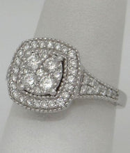 Load image into Gallery viewer, 14k White Gold 3/4ct Round Diamond Square Halo Engagement Ring SI1/G
