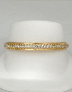 Ladies 14k Yellow Gold 6.00ctw Round Diamond Hard Bangle Bracelet