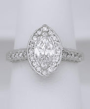 Load image into Gallery viewer, 14k White Gold Marquise 1 1/4ct Diamond Solitaire VS/ FG Halo Engagement Ring
