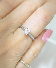 Load image into Gallery viewer, 14k White Gold .44ct VS1 Radiant Cut Genuine Solitaire Diamond Engagement Ring
