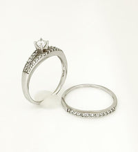 Load image into Gallery viewer, 14k White Gold .40ct Round Diamond Wedding Engagement Ring Set
