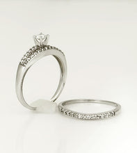 Load image into Gallery viewer, 14k White Gold .40ct Round Diamond Wedding Engagement Ring Set
